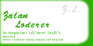 zalan loderer business card